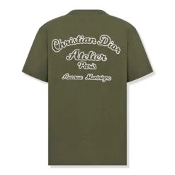 Dior 'Christian Dior Atelier' Relaxed Fit Khaki T Shirt -Creps Lockers dior christian dior atelier relaxed fit khaki t shirt 293j645a0677 c680 back