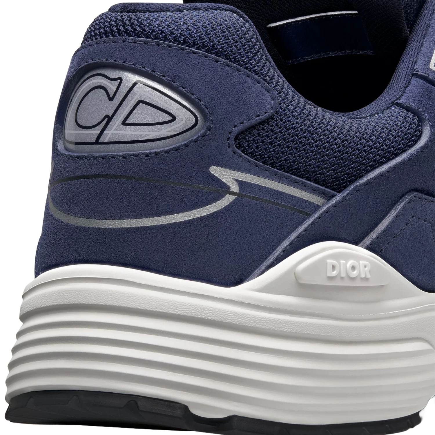 Dior B30 Countdown Mesh Navy Blue Suede Trainer 4 Dior B30 Countdown Mesh Navy Blue Suede Trainer - Image 4