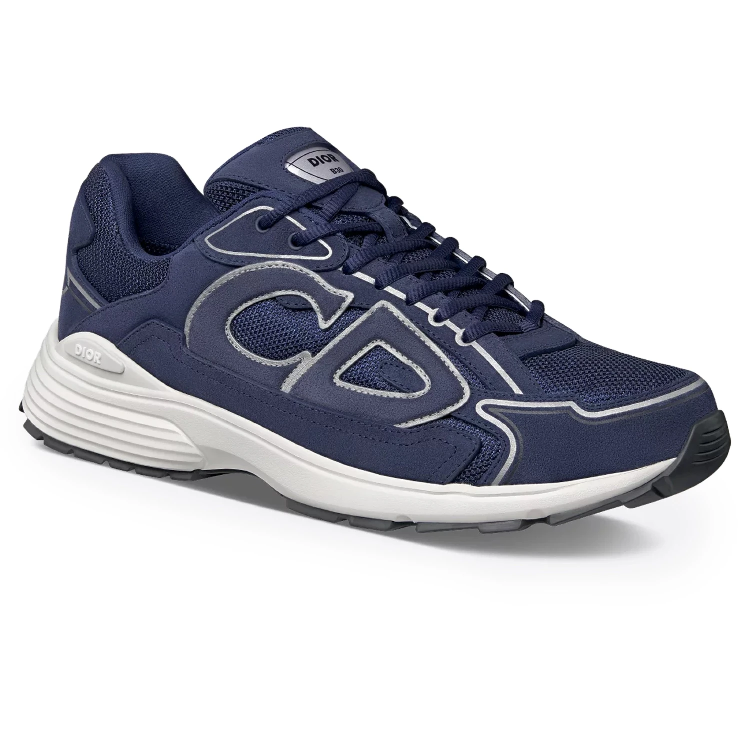 Dior B30 Countdown Mesh Navy Blue Suede Trainer 2 Dior B30 Countdown Mesh Navy Blue Suede Trainer - Image 2