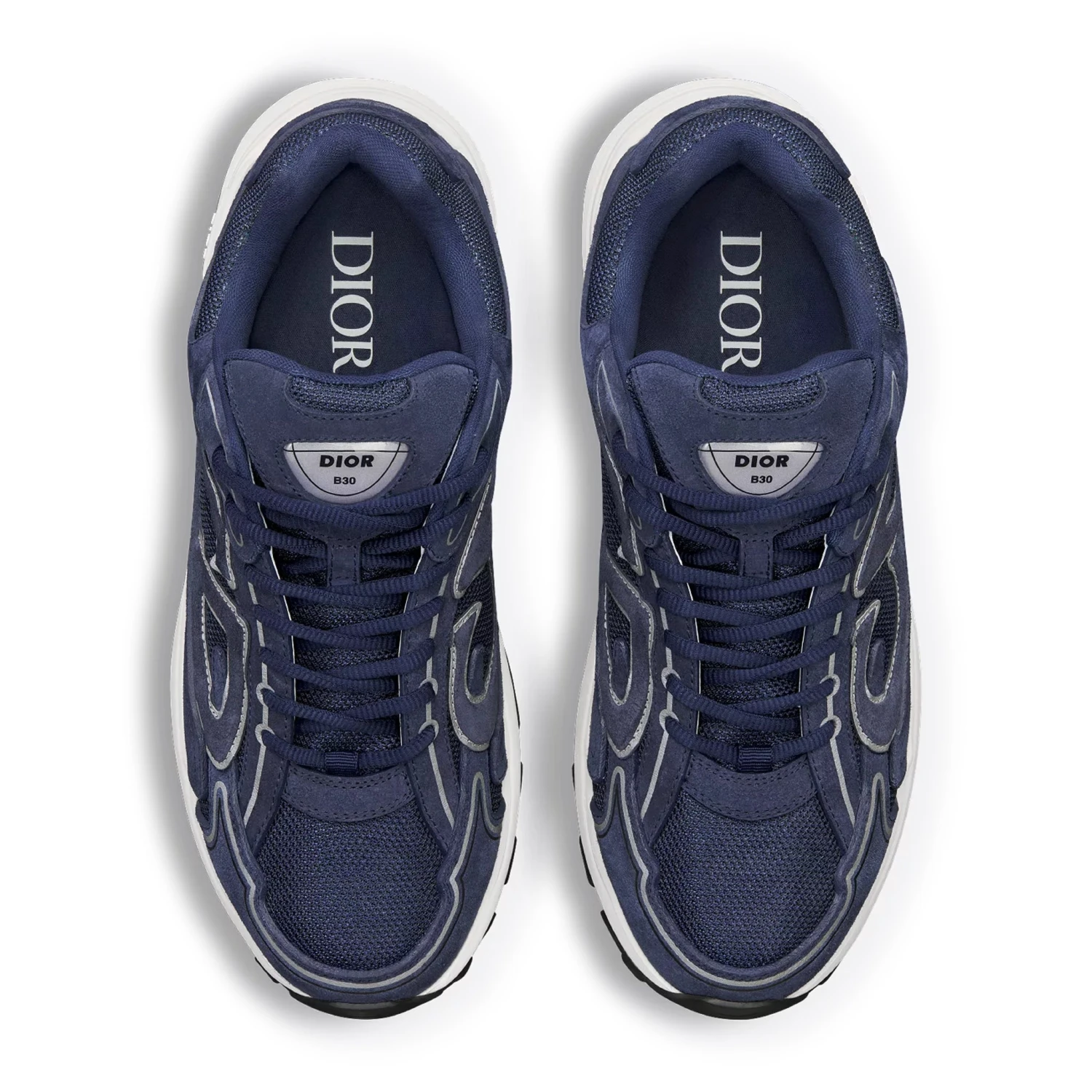 Dior B30 Countdown Mesh Navy Blue Suede Trainer 3 Dior B30 Countdown Mesh Navy Blue Suede Trainer - Image 3