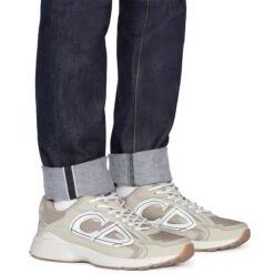 Dior B30 Mesh Cream Trainer 14 Dior B30 Mesh Cream Trainer -Creps Lockers dior b30 mesh cream trainer 3sn279zma h161 model side