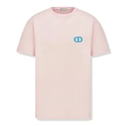 Dior CD Icon Relaxed Fit Cotton Pink T Shirt