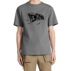 Dior Graffiti Grey T Shirt -Creps Lockers dior graffiti grey t shirt 393j696a0849 c889 model front