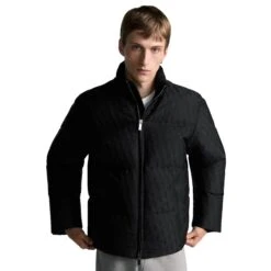 Dior Oblique Black Puffer Jacket 8 Dior Oblique Black Puffer Jacket -Creps Lockers dior oblique black puffer jacket front model