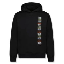 Dior Printed Relaxed Fit Cotton Black Hoodie
