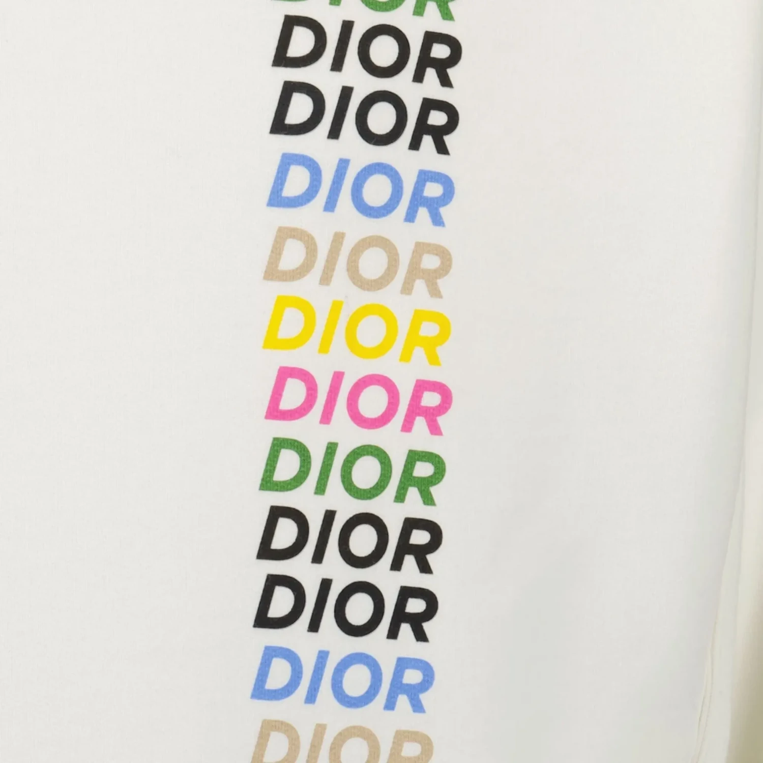 Dior Printed Relaxed Fit Cotton White Hoodie 3 Dior Printed Relaxed Fit Cotton White Hoodie - Image 3