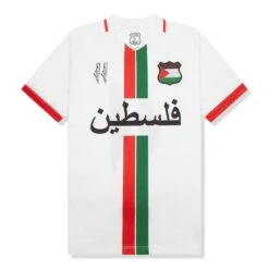 FC Palestina Palestine Red Green Stripe Arabic White Football T Shirt