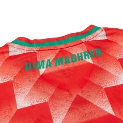 FC Palestina Palestine X Morocco Retro Red Football T Shirt -Creps Lockers fc palestina palestine x morocco retro red football t shirt back detail