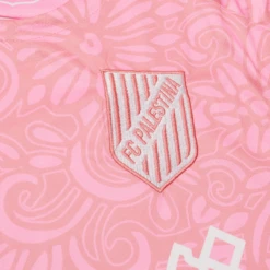 FC Palestina X Farrah Azam Pink T Shirt -Creps Lockers fc palestina x farrah azam pink t shirt logo
