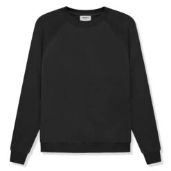 Fear Of God Essentials Black Crewneck (SS21) -Creps Lockers fear of god essentials black crewneck ss21 192sp212010f front
