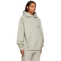 Fear Of God Essentials Concrete Hoodie -Creps Lockers fear of god essentials concrete hoodie model front side