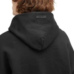Fear Of God Essentials Fleece Black Hoodie (FW24) 9 Fear Of God Essentials Fleece Black Hoodie (FW24) -Creps Lockers fear of god essentials fleece black hoodie fw24 192bt246250f back etailed