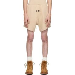 Fear Of God Essentials Gold Heather Shorts (FW23) 6 Fear Of God Essentials Gold Heather Shorts (FW23) -Creps Lockers fear of god essentials gold heather shorts fw23 160bt232003f detail 1