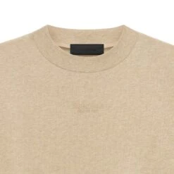 Fear Of God Essentials Gold Heather T Shirt (FW23) -Creps Lockers fear of god essentials gold heather t shirt fw23 125bt232003f neck