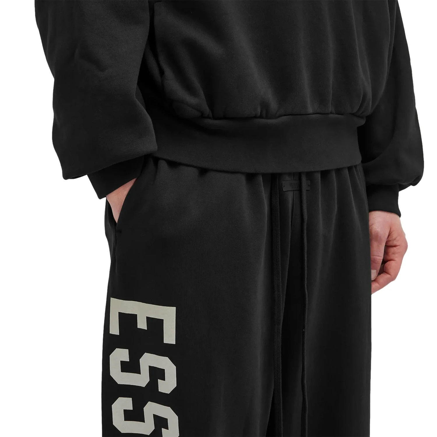 Fear Of God Essentials Heavy Fleece Relaxed Fit Black Sweatpants 4 Fear Of God Essentials Heavy Fleece Relaxed Fit Black Sweatpants - Image 4