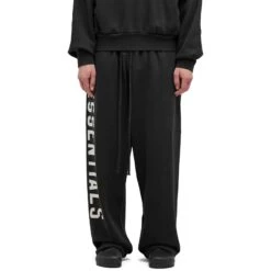 Fear Of God Essentials Heavy Fleece Relaxed Fit Black Sweatpants 7 Fear Of God Essentials Heavy Fleece Relaxed Fit Black Sweatpants -Creps Lockers fear of god essentials heavy fleece relaxed fit black sweatpants 130ho244460f model front