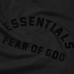 Fear Of God Essentials Heavy Jersey Crewneck Jet Black T Shirt -Creps Lockers fear of god essentials heavy jersey crewneck jet black t shirt 125sp242004f detail