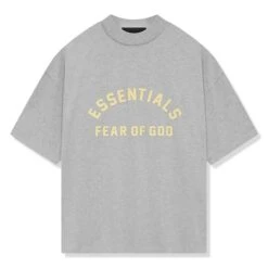 Fear Of God Essentials Heavy Jersey Crewneck Light Heather Grey T Shirt