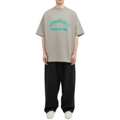 Fear Of God Essentials Heavy Jersey Crewneck Seal T Shirt -Creps Lockers fear of god essentials heavy jersey crewneck seal t shirt 125sp242005f model
