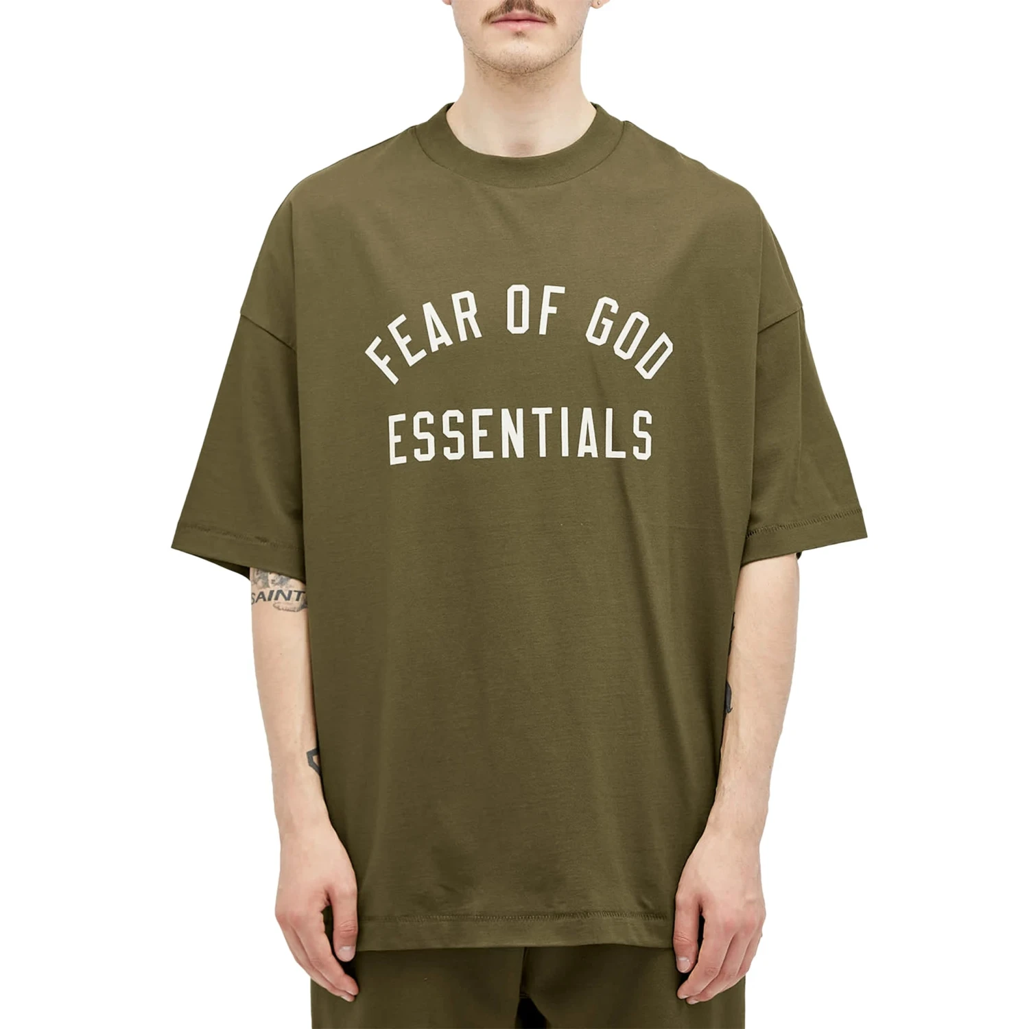 Fear Of God Essentials Jersey Crewneck Military T Shirt (FW24) 1 Fear Of God Essentials Jersey Crewneck Military T Shirt (FW24)