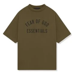 Fear Of God Essentials Jersey Crewneck Olive T Shirt (FW24)