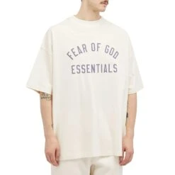 Fear Of God Essentials Jersey Crewneck Shell T Shirt (FW24) 8 Fear Of God Essentials Jersey Crewneck Shell T Shirt (FW24) -Creps Lockers fear of god essentials jersey crewneck shell t shirt fw24 model front