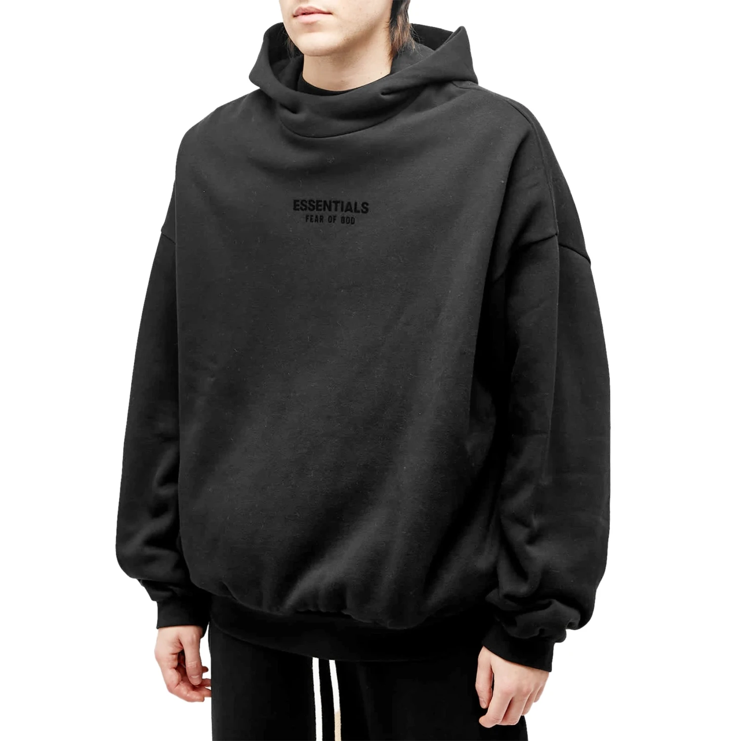 Fear Of God Essentials Jet Black Hoodie (FW23) 3 Fear Of God Essentials Jet Black Hoodie (FW23) - Image 3