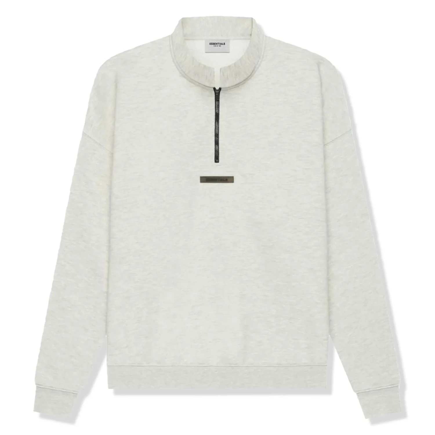 Fear Of God Essentials Light Heather Oatmeal Half-Zip Sweatshirt 1 Fear Of God Essentials Light Heather Oatmeal Half-Zip Sweatshirt