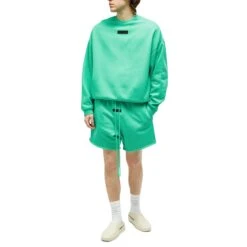 Fear Of God Essentials Mint Leaf Shorts (FW23) 9 Fear Of God Essentials Mint Leaf Shorts (FW23) -Creps Lockers fear of god essentials mint leaf shorts fw23 160sp242002f model
