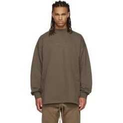 Fear Of God Essentials Relaxed Wood Crewneck (FW22) 7 Fear Of God Essentials Relaxed Wood Crewneck (FW22) -Creps Lockers fear of god essentials relaxed wood crewneck fw22 model front