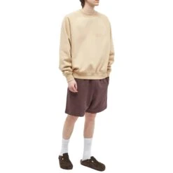 Fear Of God Essentials Sand Sweatshirt (SS23) 8 Fear Of God Essentials Sand Sweatshirt (SS23) -Creps Lockers fear of god essentials sand sweatshirt ss23 model