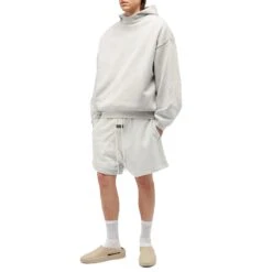 Fear Of God Essentials Silver Cloud Shorts (FW23) 8 Fear Of God Essentials Silver Cloud Shorts (FW23) -Creps Lockers fear of god essentials silver cloud shorts fw23 160bt232002f model