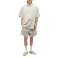 Fear Of God Essentials Silver Cloud T Shirt (FW23) -Creps Lockers fear of god essentials silver cloud t shirt fw23 model