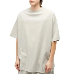 Fear Of God Essentials Silver Cloud T Shirt (FW23) -Creps Lockers fear of god essentials silver cloud t shirt fw23 model front