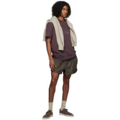 Fear Of God Essentials SS Plum T Shirt (SS23) 9 Fear Of God Essentials SS Plum T Shirt (SS23) -Creps Lockers fear of god essentials ss plum t shirt ss23 model