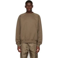 Fear Of God Essentials Wood Crewneck (FW22) 9 Fear Of God Essentials Wood Crewneck (FW22) -Creps Lockers fear of god essentials wood crewneck fw22 model front