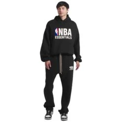 Fear Of God Essentials X NBA Relaxed Black Sweatpants 8 Fear Of God Essentials X NBA Relaxed Black Sweatpants -Creps Lockers fear of god essentials x nba relaxed black sweatpants 130al246001f model