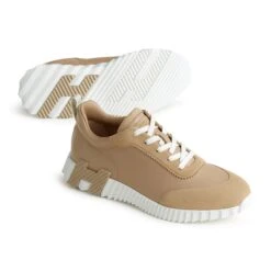 Hermès Paris Bouncing Sneaker Beige Lin -Creps Lockers hermes paris bouncing sneaker beige lin h221898zh5k390 front sole