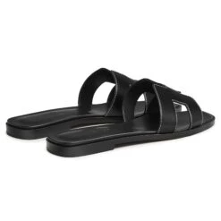 Hermès Paris Oran Black Sandal -Creps Lockers hermes paris oran black sandal heel