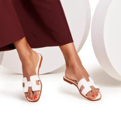Hermès Paris Oran White Sandal -Creps Lockers hermes paris oran white sandal