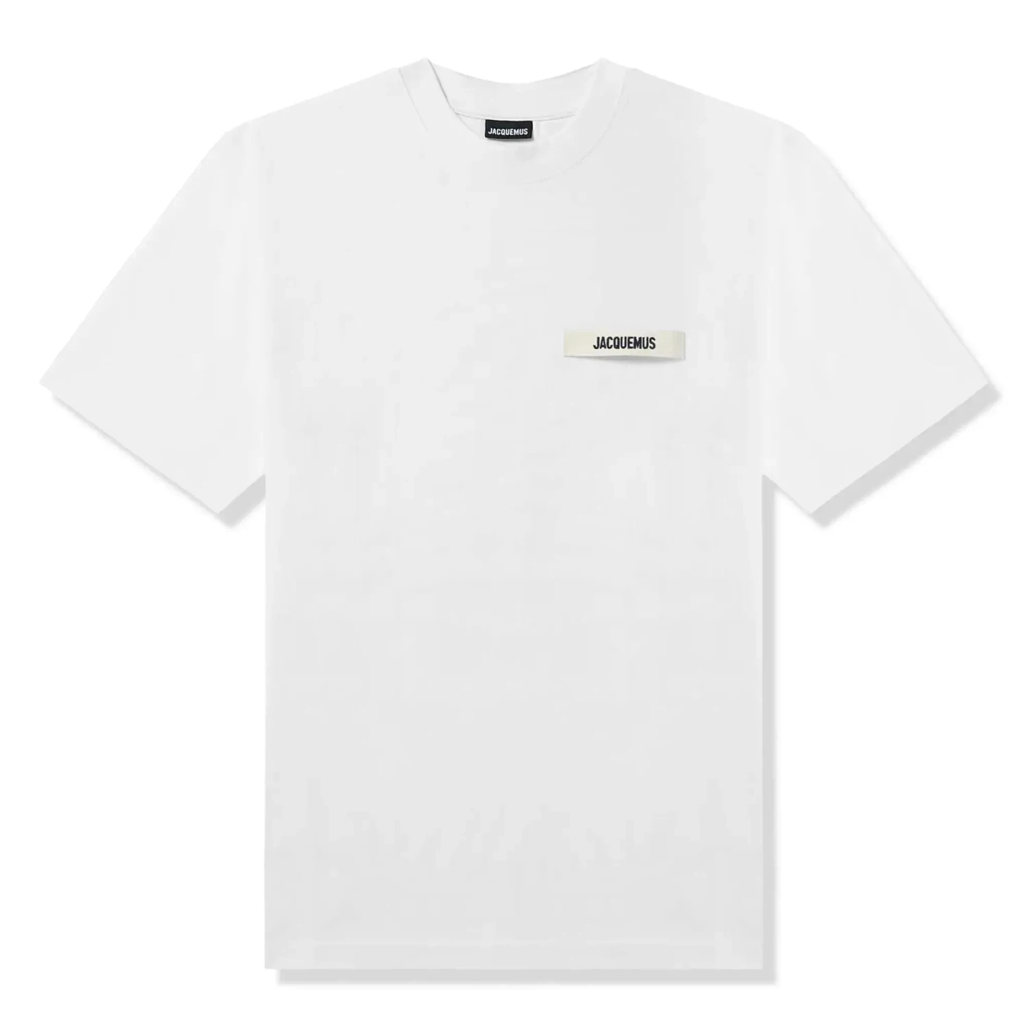 Jacquemus Grosgrain Brand Logo Tab White T Shirt 1 Jacquemus Grosgrain Brand Logo Tab White T Shirt