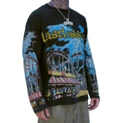 Last Lesson Carnival Black L/S T Shirt -Creps Lockers last lesson carnival black t shirt front side 1ee5a161 7873 4973 b4f9 fb849d19df74