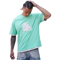 Last Lesson Graffiti 3 Layer Green T Shirt -Creps Lockers last lesson graffiti 3 layer green t shirt front model ebaa72f3 bb57 4d1d 9a2b 14e4ac05e8c8