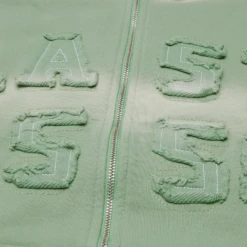 Last Lesson Washed Applique Green Hoodie 6 Last Lesson Washed Applique Green Hoodie -Creps Lockers last lesson washed applique green hoodie detailed front