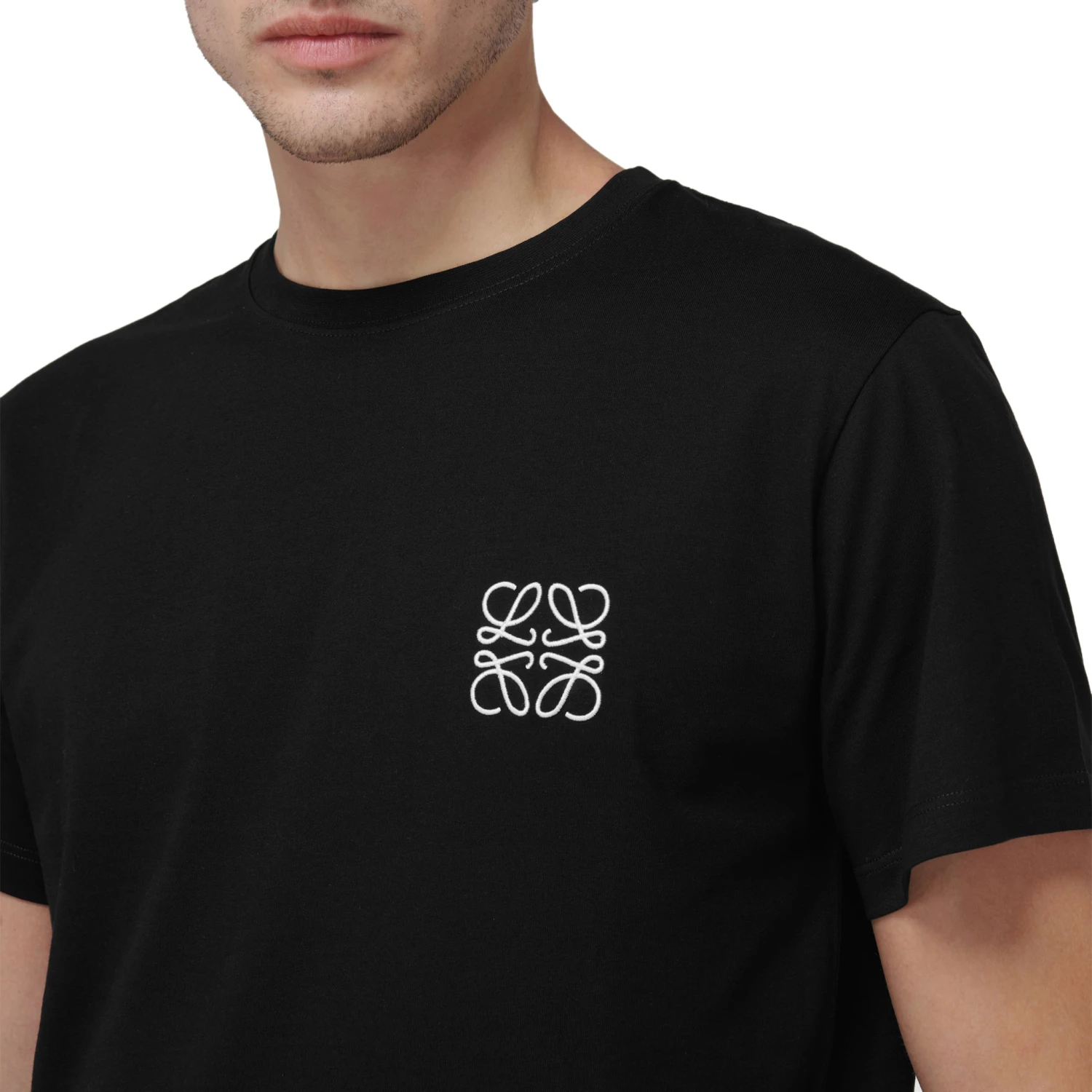 Loewe Anagram Chest Logo Black T Shirt 3 Loewe Anagram Chest Logo Black T Shirt - Image 3