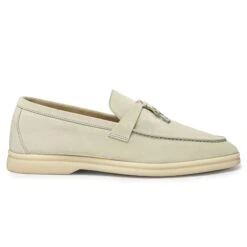 Loro Piana Summer Charms Suede Deep Ice Loafers