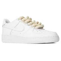 Nike Air Force 1 Low Rope Lace White -Creps Lockers nike air force 1 low rope lace white crepslocker front side1