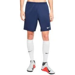 Nike Dri-FIT Park III Midnight Navy T Shirt & Shorts -Creps Lockers nike dri fit park iii midnight navy white shorts bv6855 410 model front
