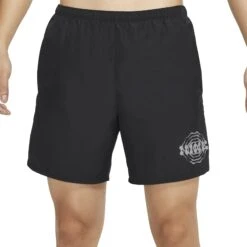 Nike Dri-Fit Wild Run Challenger DNA 7-Inch Black Running Shorts -Creps Lockers nike dri fit wild run challenger dna 7 inch black running shorts dm4820 010 front