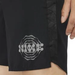 Nike Dri-Fit Wild Run Challenger DNA 7-Inch Black Running Shorts -Creps Lockers nike dri fit wild run challenger dna 7 inch black running shorts dm4820 010 logo detail